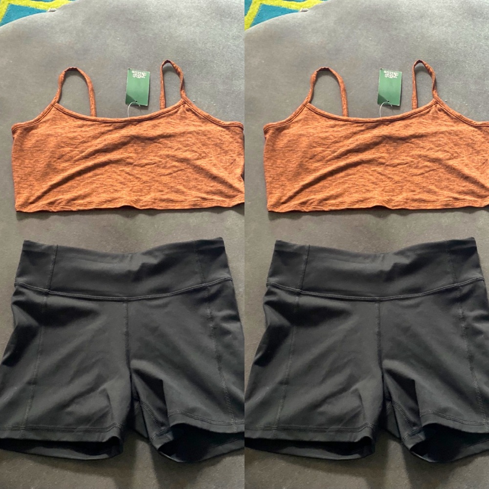 Yoga/workout set ( crop top and biker shorts )